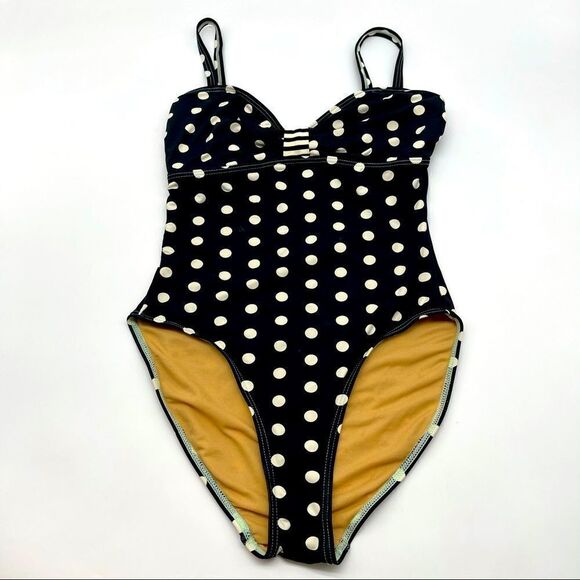 DownEast B&W Polka One Piece Swimsuit Sz S - Picture 3 of 12